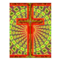 DECORATIVE CROSS POST CARD