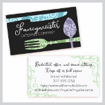decorative dining utensils chef catering business business card