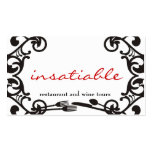 decorative eating utensils catering business card
