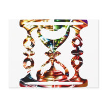 Decorative Hour Glass - Sparkling Red Design Post Cards