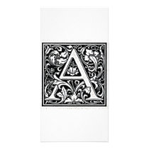 Decorative Letter "A" Woodcut Woodblock Inital