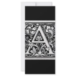 Decorative Letter "A" Woodcut Woodblock Inital rack cards