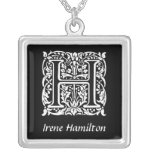 Decorative Letter H Monogram Initial Personalised Necklace