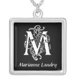 Decorative Letter M Monogram Initial Personalised Personalised Necklace