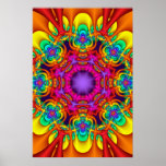 Decorative mandala poster in rainbow colors