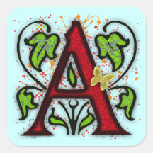 Decorative Monogram Letter A Stickers
