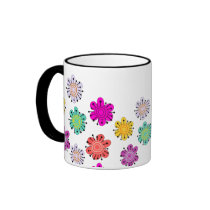 Decorative Multicolored Flowers Coffee Mugs