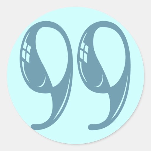 Decorative Number 99 Classic Round Sticker