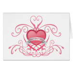 DECORATIVE PINK HEART PATTERN cards