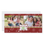 Decorative red holiday photocard with frame