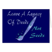 Deeds Not Seeds Card