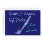 Deeds Not Seeds invitations