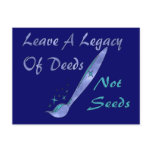 Deeds Not Seeds postcards