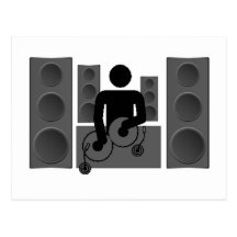Deejay with Turntable and speakers Postcard