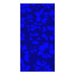 Deep blue abstract floral pattern. photo card