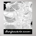 Deep Blue Sea Colouring Book Page posters