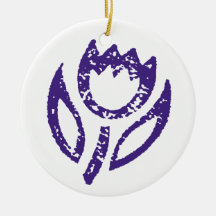 Deep Blue Tulip Ornament