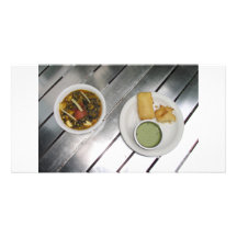 Deep fried Panner Cheese and spinach curry Custom Photo Card