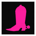 Deep Pink Boot Custom Invitation