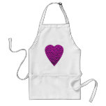 Deep Pink Heart. Patterned Heart Design. Aprons