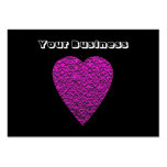 Deep Pink Heart. Patterned Heart Design. Business Card