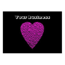 Deep Pink Heart. Patterned Heart Design. Business Card