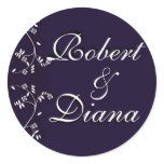 Deep plum wedding seals stickers