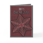 Deep red Bar Mitzvah design Greeting Card