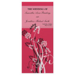 Deep Red Floral Wedding Program rack cards