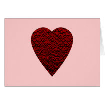 Deep Red Heart. Patterned Heart Design.