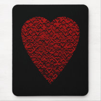 Deep Red Heart. Patterned Heart Design.