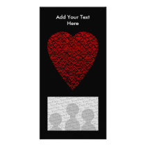 Deep Red Heart. Patterned Heart Design.