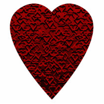 Deep Red Heart. Patterned Heart Design.