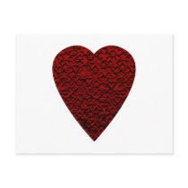 Deep Red Heart. Patterned Heart Design.