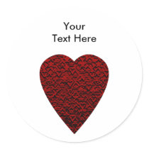 Deep Red Heart. Patterned Heart Design.