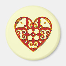 Deep Red Heart Refrigerator Magnets