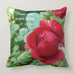 Deep red rose bud pillow