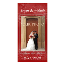 Deep Red Save the Date Wedding Photo card