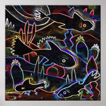 Deep Sea Neon Posters