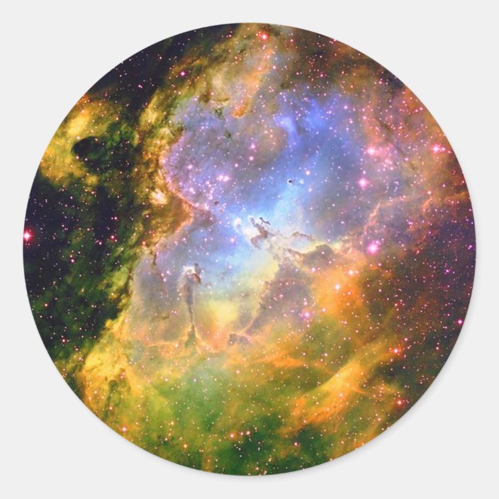 Deep Space Nebula Classic Round Sticker Zazzle Co Uk