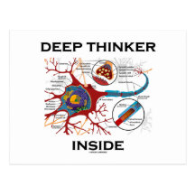Deep Thinker Inside (Neuron Synapse) Postcards