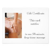 Deep Tissue Gift Certificate Personalized Announcements