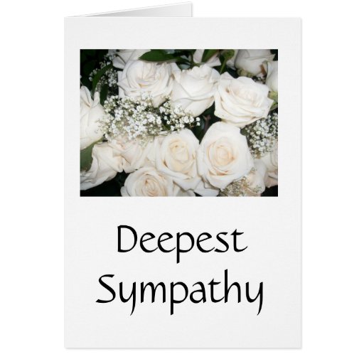 Deepest Sympathy White Rose Bouquet Greeting Card Zazzle