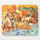 Deer at sunset mousepad