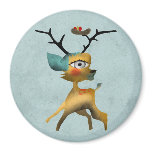 Deer Bambi Venado Woodland Forest Aqua Magnet by Rupydetequila Deer Bambi Venado Woodland Forest Aqua Magnet