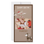 Deer bird christmas holiday photocard custom photo card