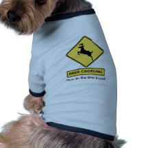 deer crossing dog t shirt