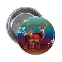 Deer Duo Pinback Button
