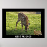 Deer Fawn & Rabbit BEST FRIENDS Poster