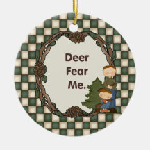 Deer Fear Me Funny Hunter Customisable Christmas Tree Ornament
